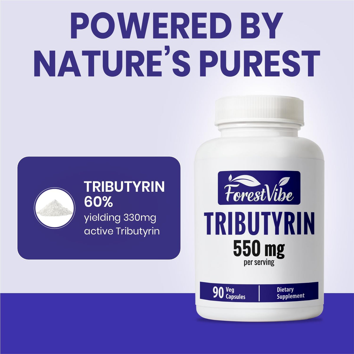 Détail des capsules ForestVibe Tributyrin, taille et couleur