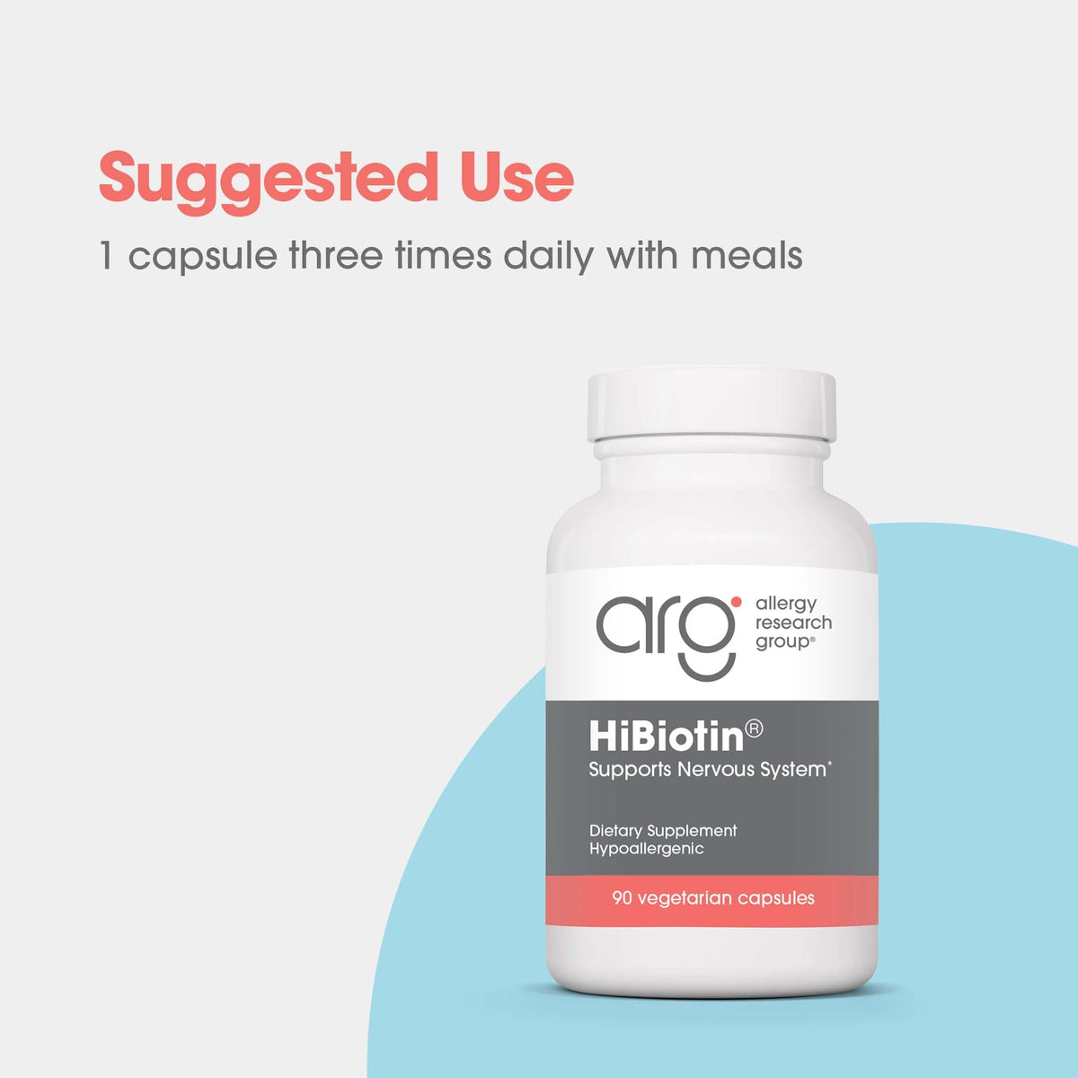 Détail des capsules HiBiotin 100 mg d'Allergy Research Group