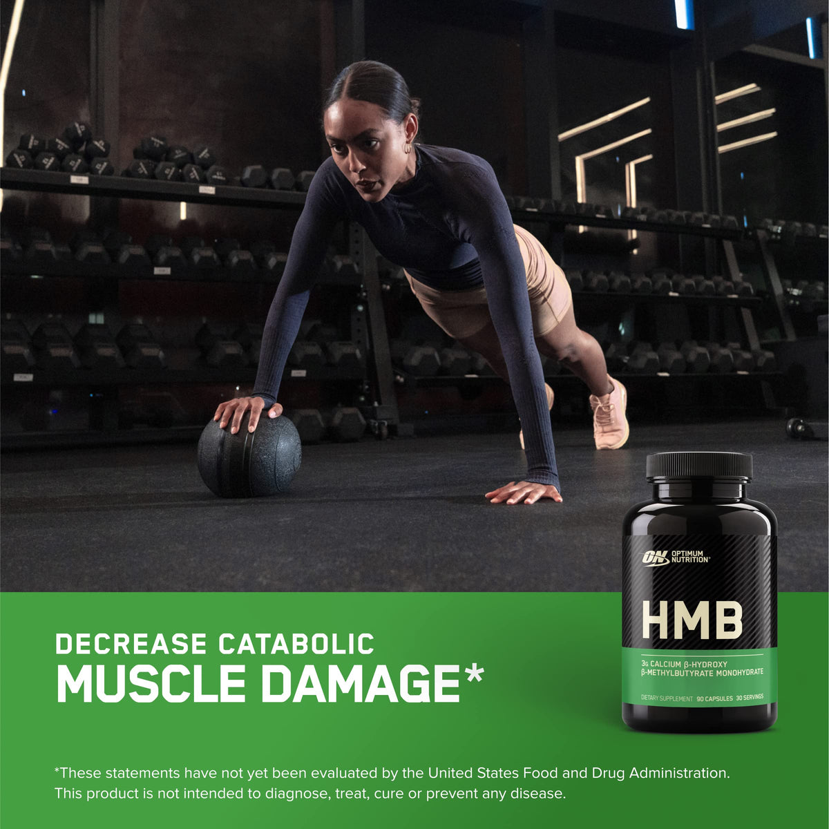 Détail des capsules HMB Optimum Nutrition sur une cuillère