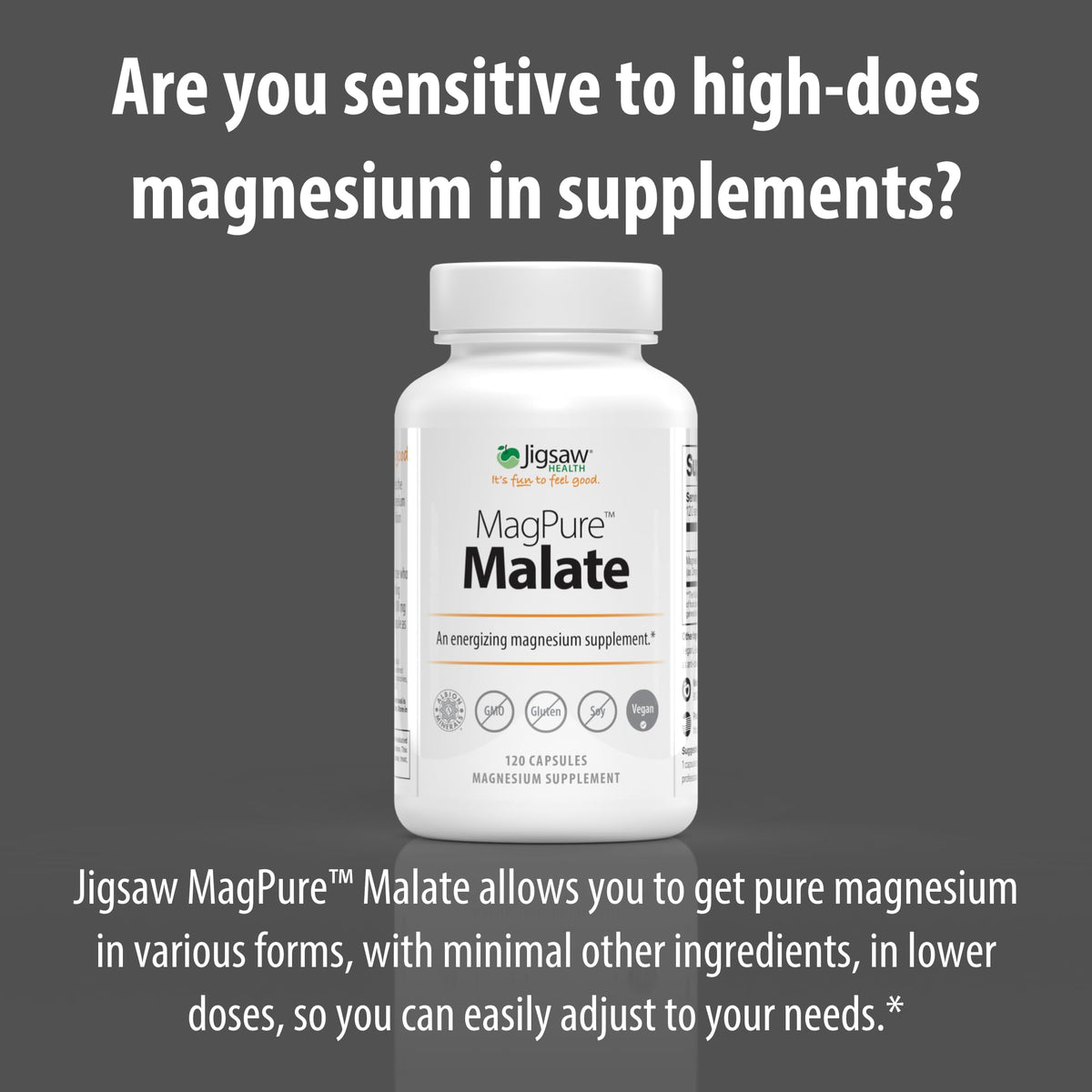 Détail des capsules Jigsaw Health MagPure Malate