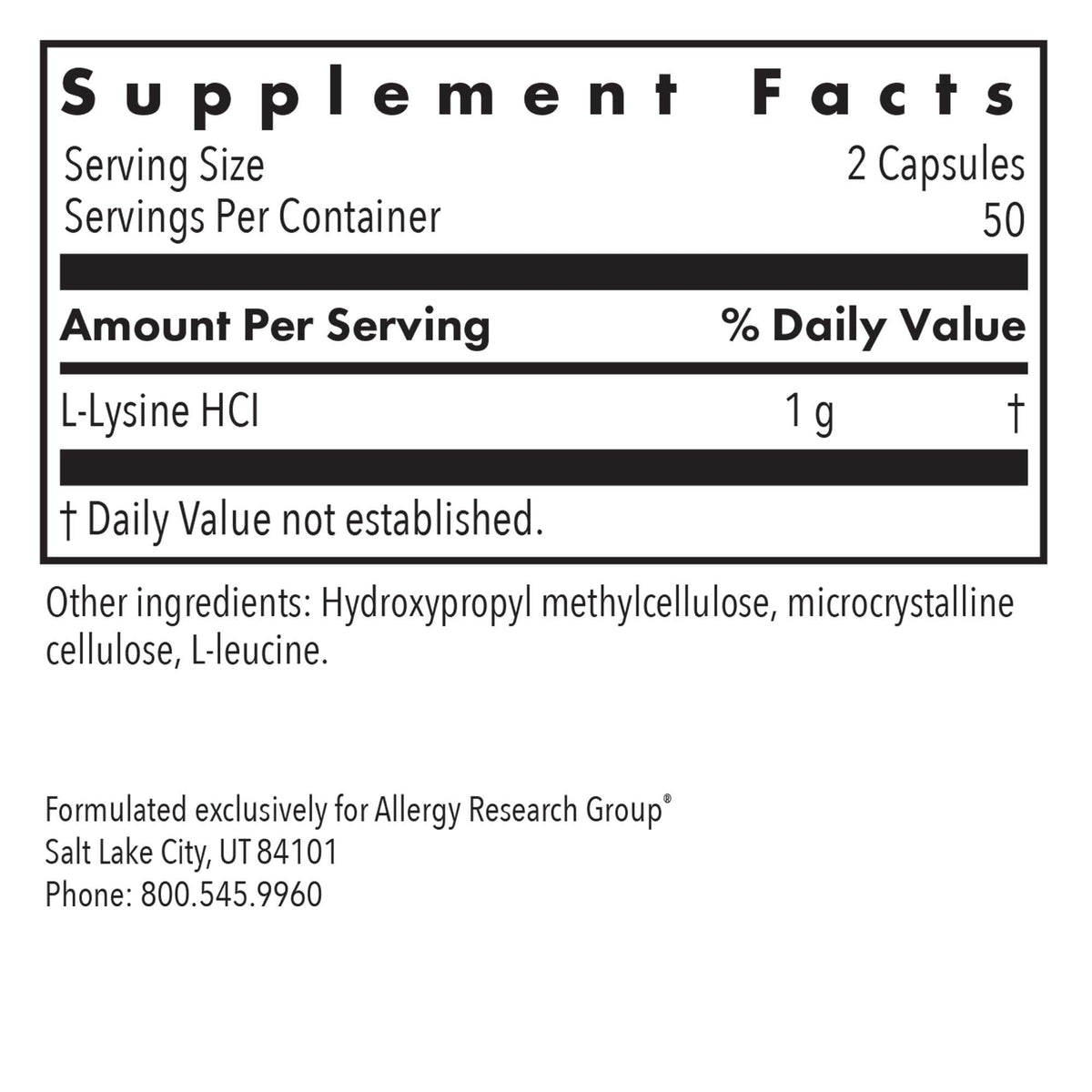 Détail des capsules L-Lysine 500 mg avec étiquette