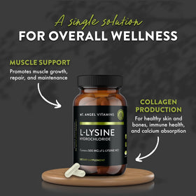 Détail des capsules L-Lysine 500mg de Mt. Angel Vitamins
