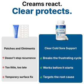 Détail des capsules L-Lysine Clear Probiotics dans la main