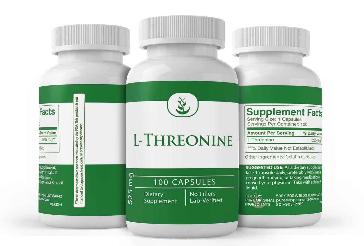 Détail des capsules L-Threonine, couleur et taille