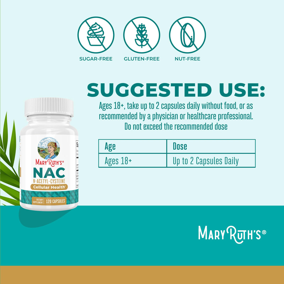 Détail des capsules MARYRUTH'S NAC N-Acetyl Cystéine