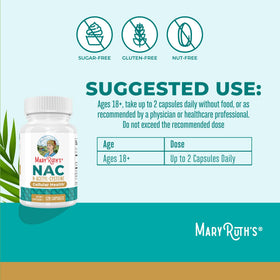 Détail des capsules MARYRUTH'S NAC N-Acetyl Cystéine