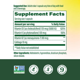 Détail des capsules MegaFood Vitamine D3 & K2
