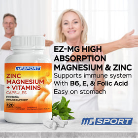 Détail des capsules MgSport ZMA sur fond blanc