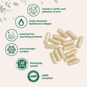 Détail des capsules Micro Ingredients Complex de Vitamines pour Cheveux