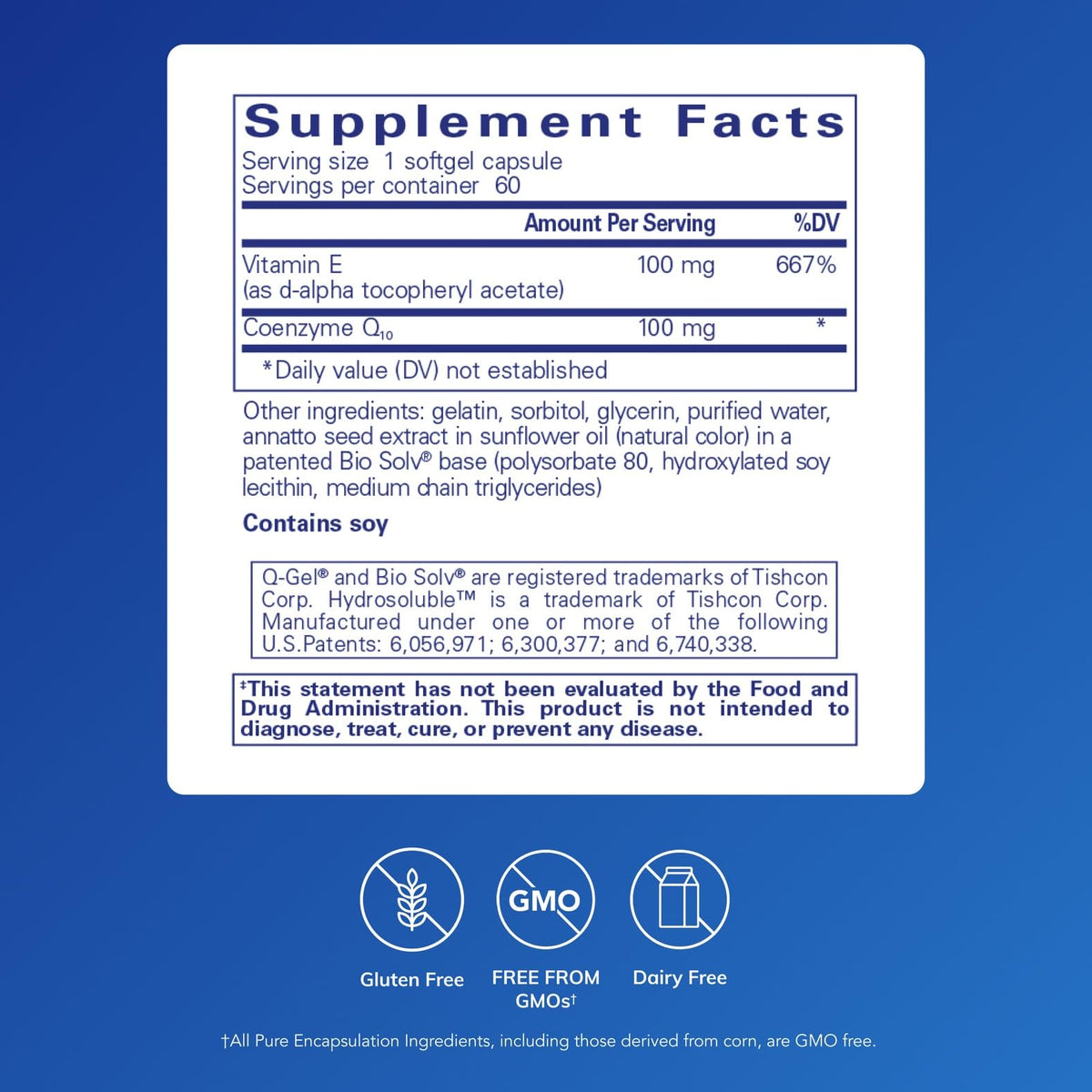 Détail des capsules molles de Pure Encapsulations Q-Gel 100
