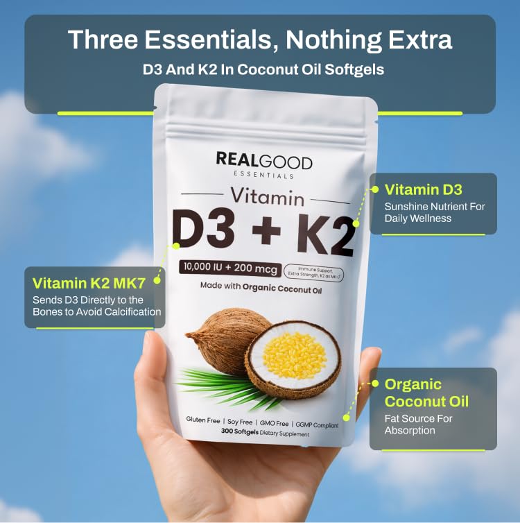 Détail des capsules molles de REAL GOOD ESSENTIALS D3 K2