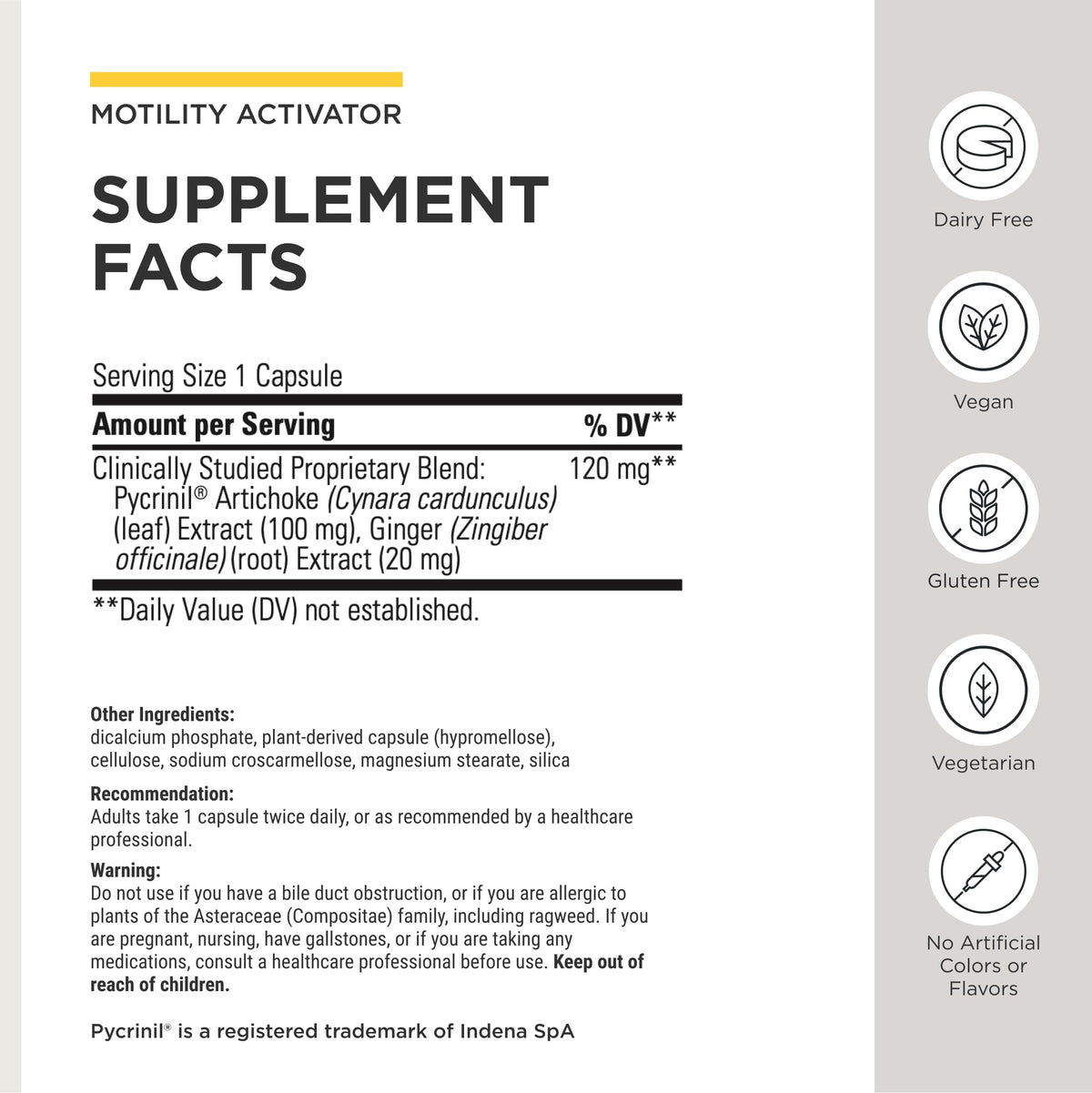 Détail des capsules Motility Activator d'Integrative Therapeutics