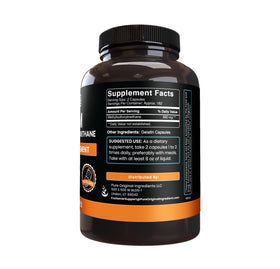 Détail des capsules MSM PURE ORIGINAL INGREDIENTS sur un fond blanc