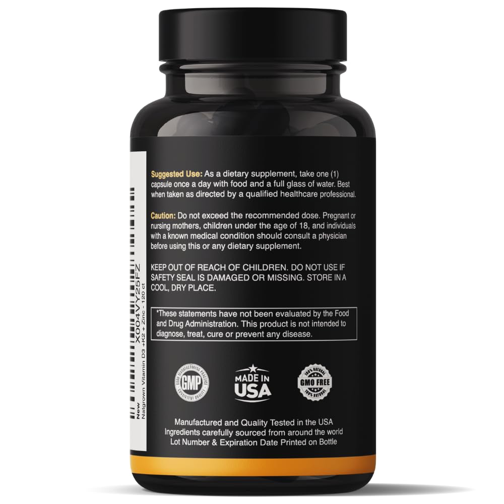 Détail des capsules Natgrown D3 K2 avec Zinc