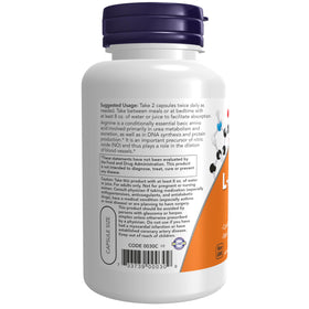 Détail des capsules NOW Foods L-Arginine 500 mg