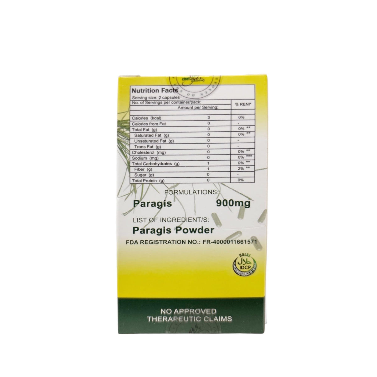 Détail des capsules Paragis Gold 60 x 900mg