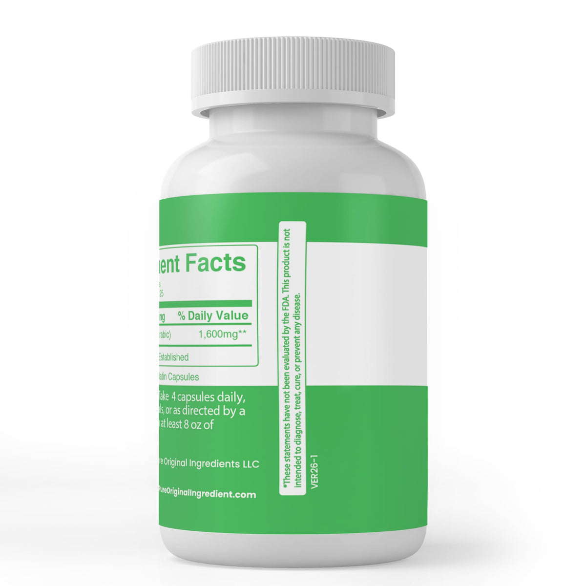 Détail des capsules prébiotiques PURE ORIGINAL INGREDIENTS
