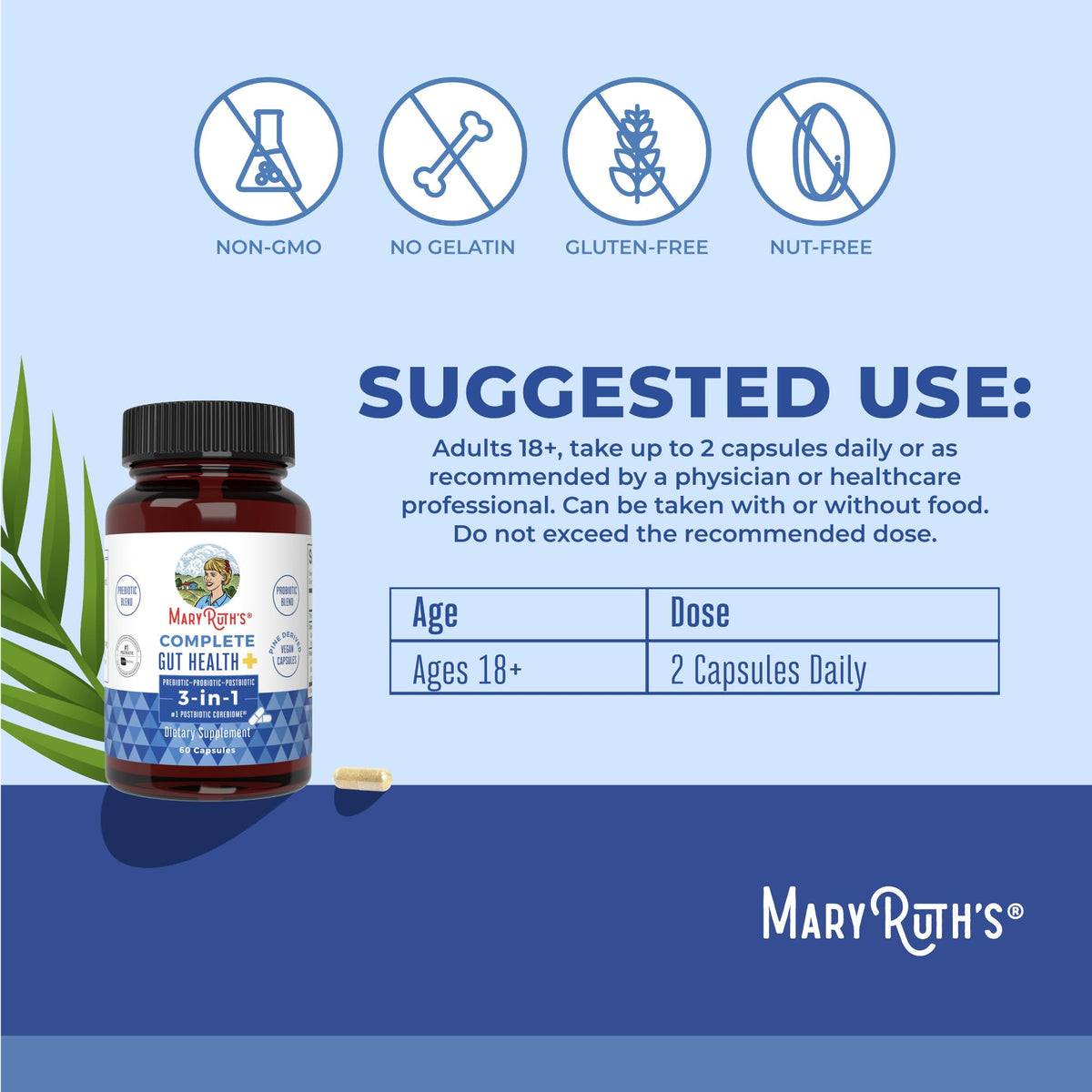 Détail des capsules probiotiques MARYRUTH'S