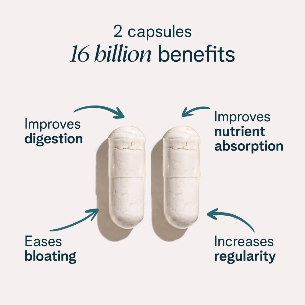Détail des capsules probiotiques Ora Organic sur une table
