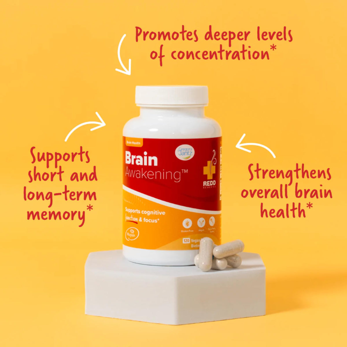 Détail des capsules Redd Remedies Brain Awakening