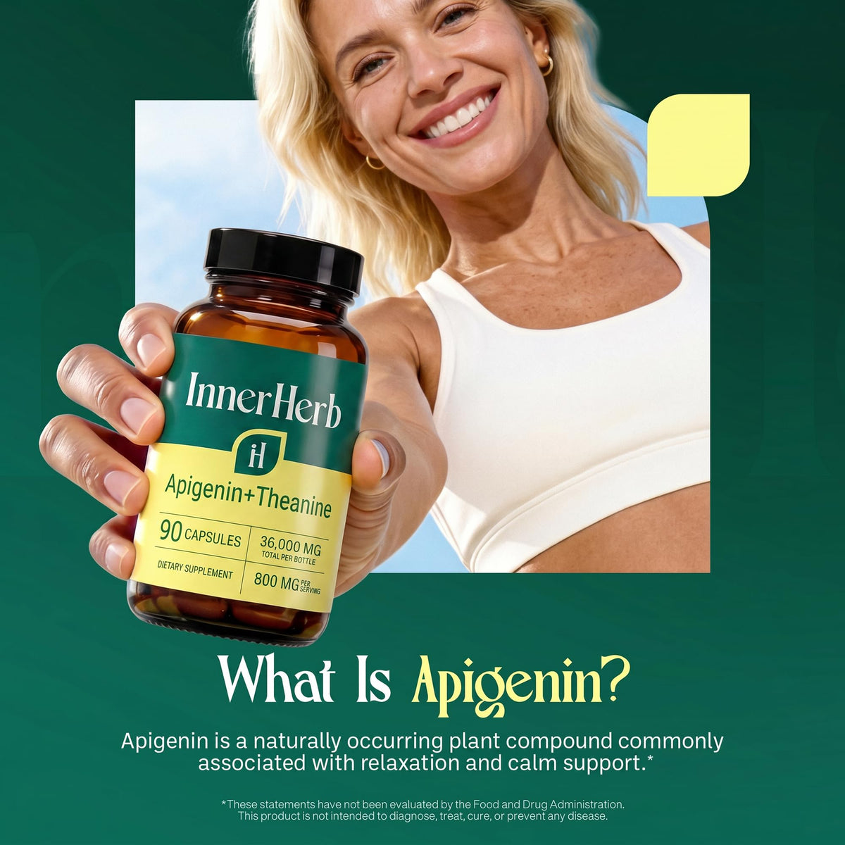 Détail des capsules vegan InnerHerb Apigenin L-Theanine