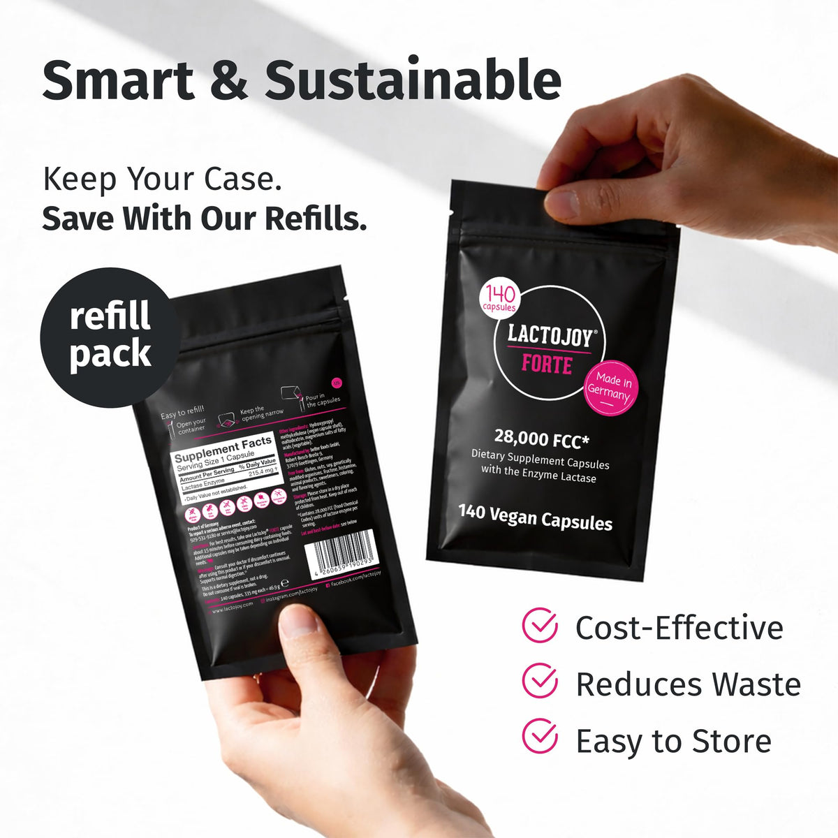Détail des capsules vegan LactoJoy Forte