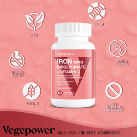 Détail des capsules VEGEPOWER Fer Bisglycinate