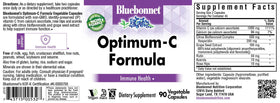 Détail des capsules végétales BlueBonnet Optimum C sur fond blanc