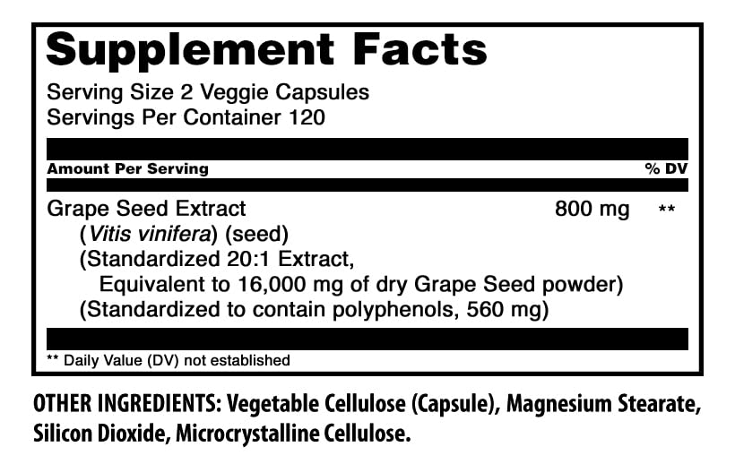 Détail des capsules végétales d'extrait de pépin de raisin Amazing Nutrition
