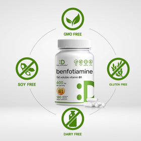 Détail des capsules végétales de Benfotiamine 600mg