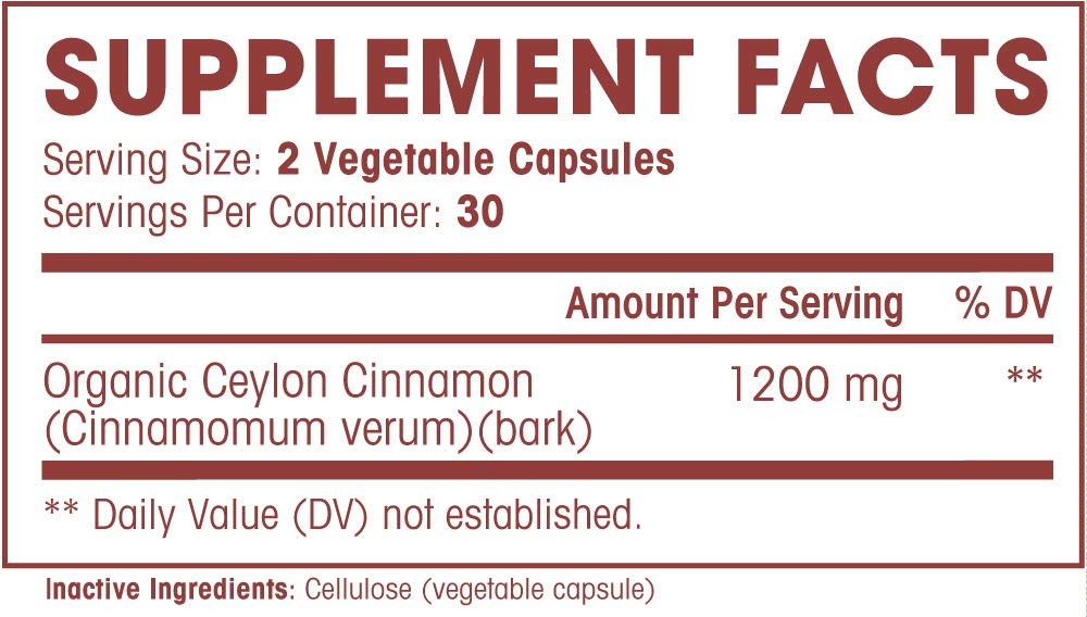 Détail des capsules végétales de cannelle Ceylan Natures Wellness