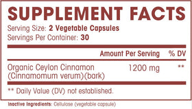 Détail des capsules végétales de cannelle Ceylan Natures Wellness