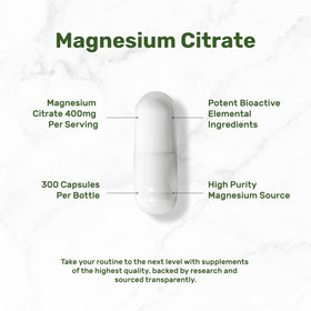 Détail des capsules végétales de citrate de magnésium