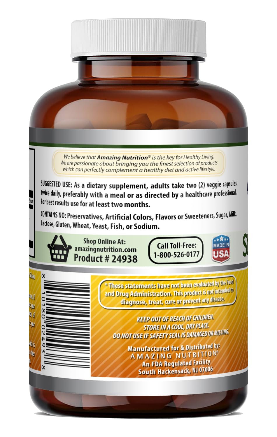 Détail des capsules végétales de millepertuis Amazing Nutrition