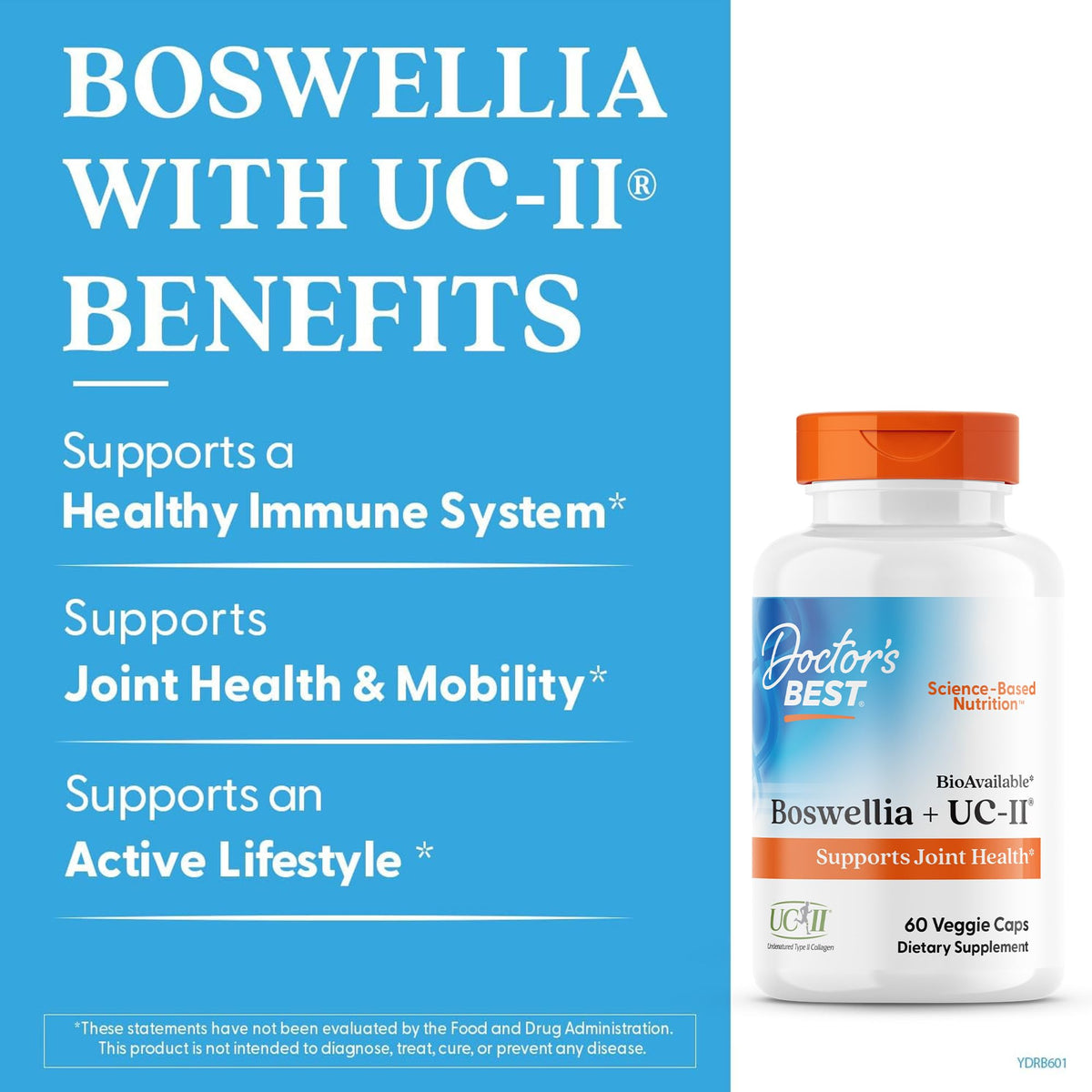 Détail des capsules végétales Doctor's BEST Boswellia UC-II