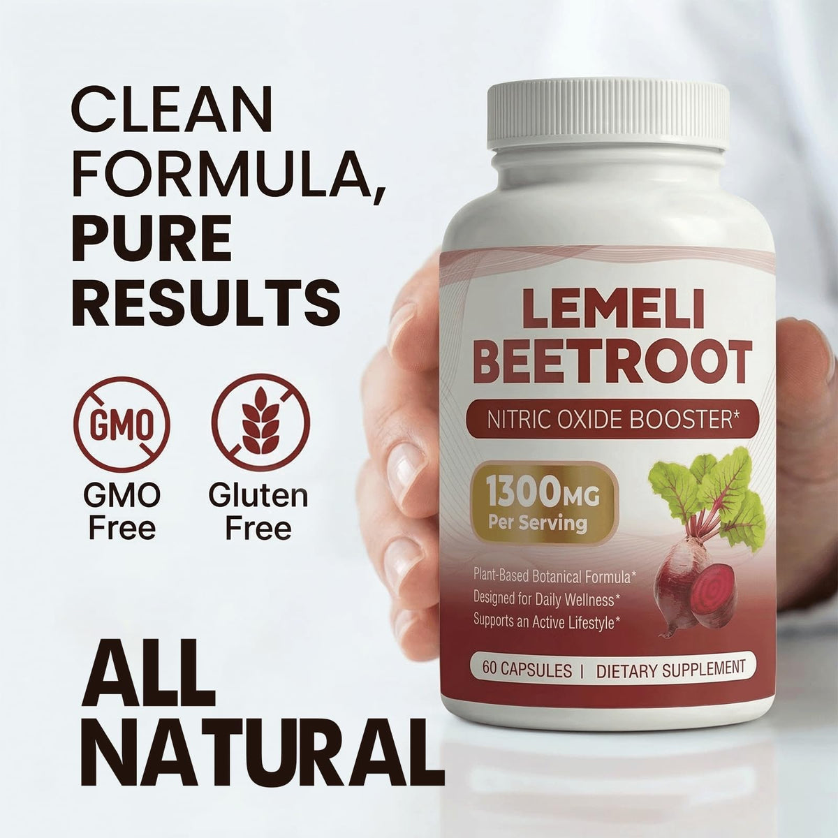 Détail des capsules végétales LEMELI BEETROOT, sur fond blanc