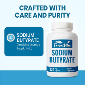 Détail des capsules végétales Sodium Butyrate ForestVibe