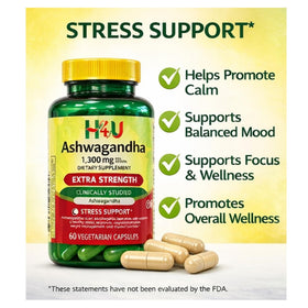Détail des capsules végétariennes d'Ashwagandha 1300 mg