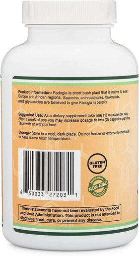 Détail des capsules végétariennes de Fadogia Agrestis 600mg