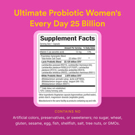 Détail des capsules végétariennes Natural Factors Probiotique Femme