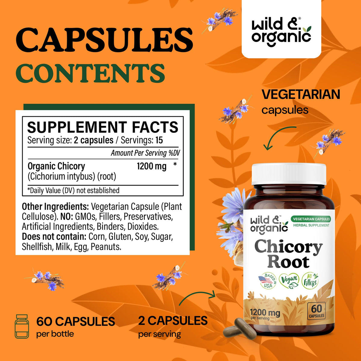 Détail des capsules végétariennes Wild & Organic