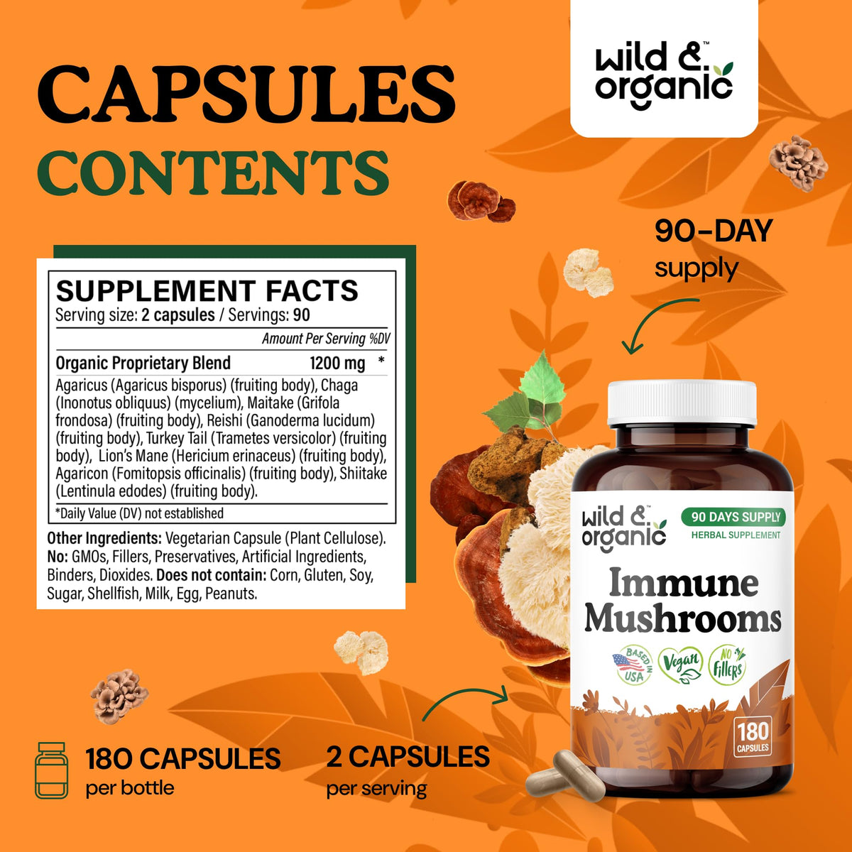 Détail des capsules Wild & Organic montrant la gélule en cellulose végétale