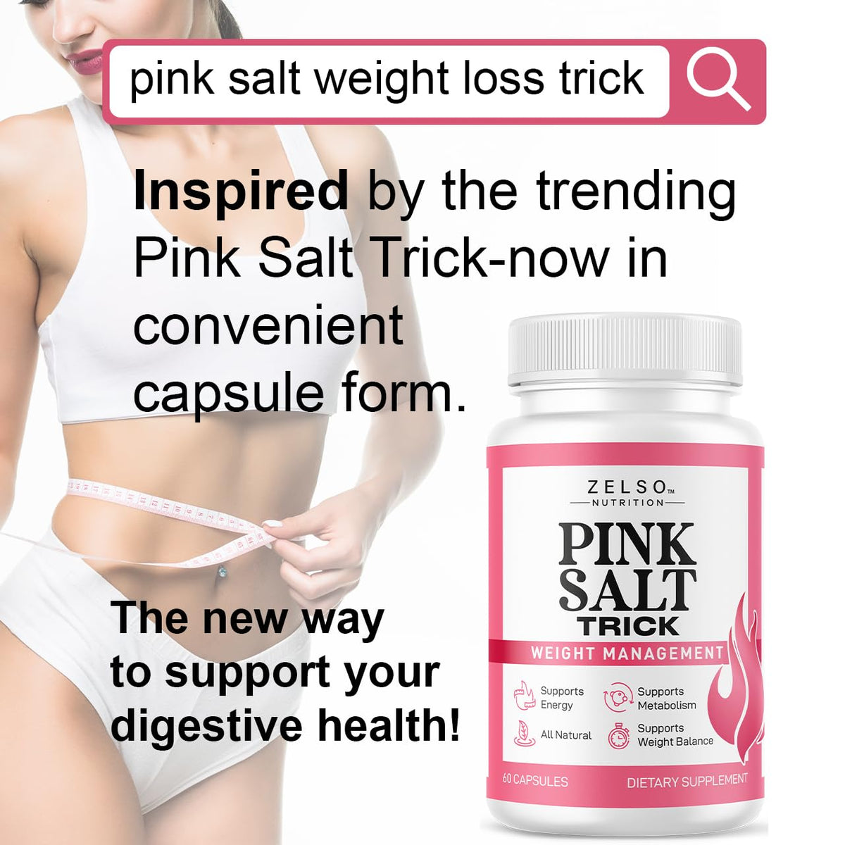 Détail des capsules ZELSO Pink Salt Trick sur fond blanc