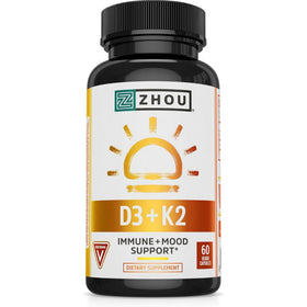 Détail des capsules ZHOU D3 + K2 et soutien thyroïdien