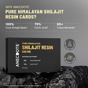 Détail des cartes de Résine de Shilajit ANECDOTE, texture et couleur