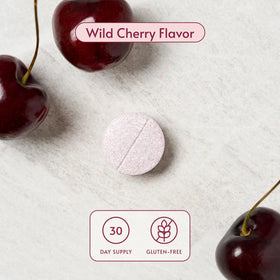 Détail des comprimés à croquer au calcium citrate, couleur cerise