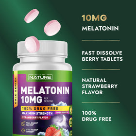 Détail des comprimés à mâcher Built by Nature Melatonine 10 mg