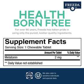 Détail des comprimés à mâcher FREEDA Melatonin 2mg