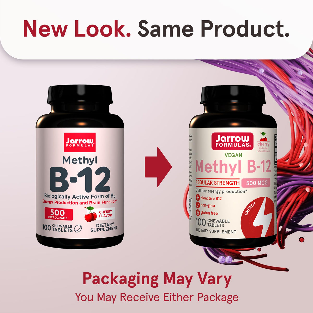 Détail des comprimés à mâcher Methyl B-12 de Jarrow Formulas