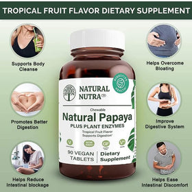 Détail des comprimés à mâcher Natural Nutra Papaye